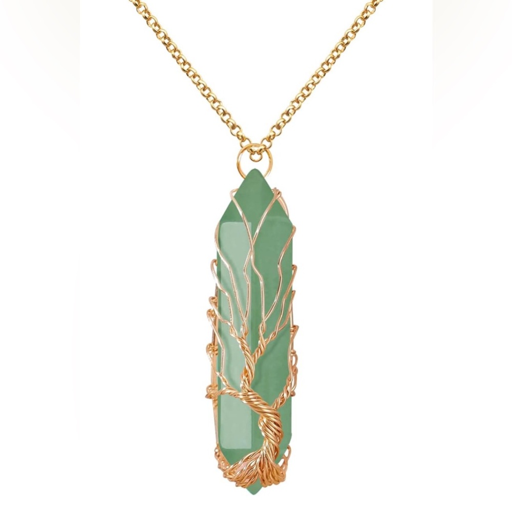 New Crystal Pendant Necklace Women Men Wire Wrapped Jewelry Spiritual Gemstone